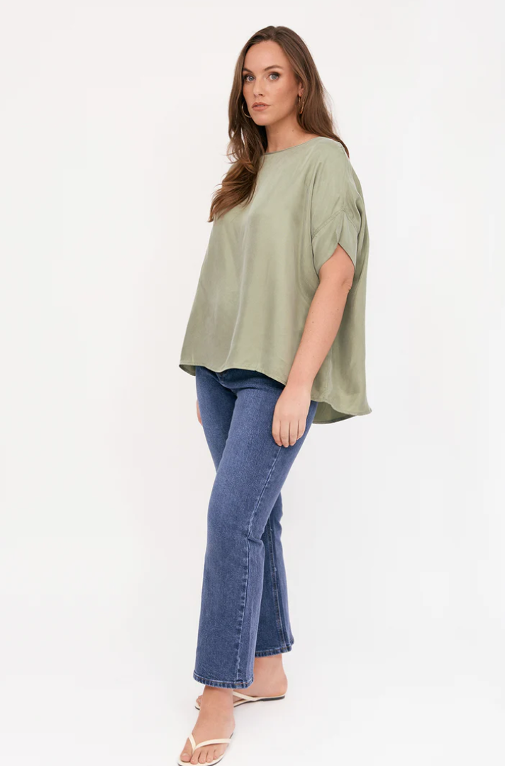 ADORNE GRETA CUPRO TOP KHAKI