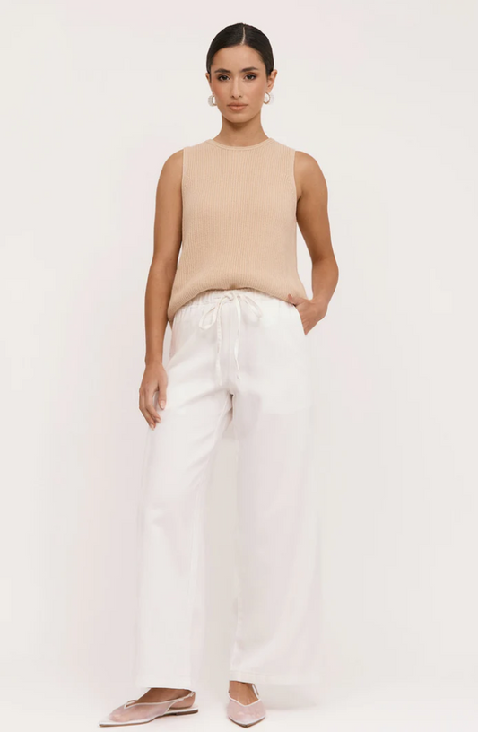 ADORNE ROMY DENIM PANT WHT