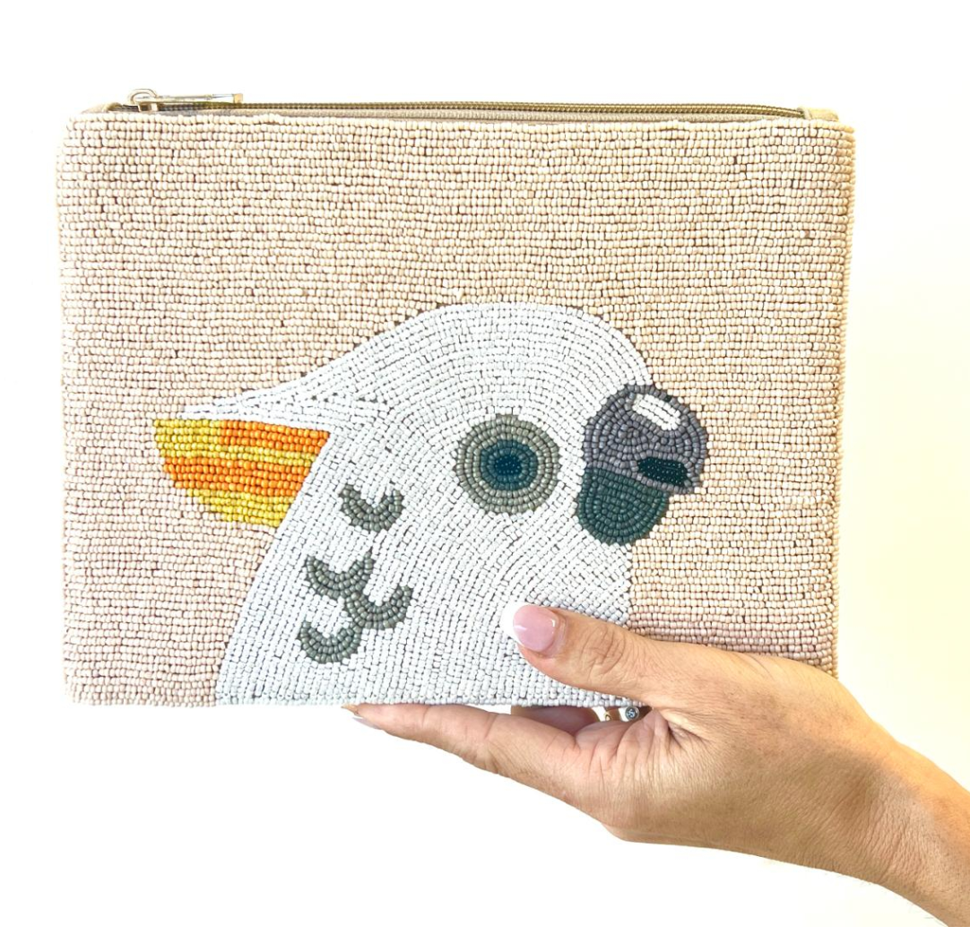 PARROT BEADED CLUTCH