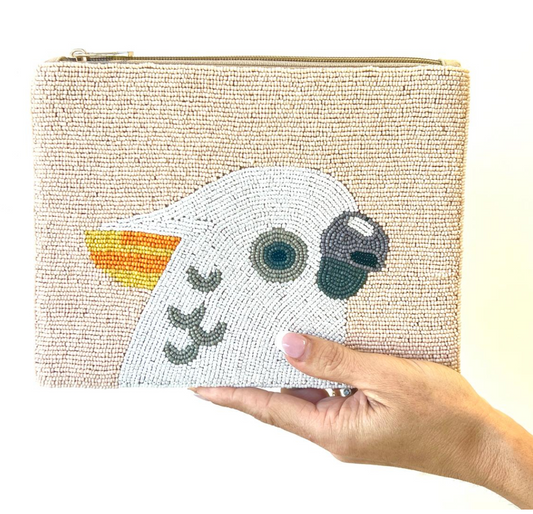 PARROT BEADED CLUTCH