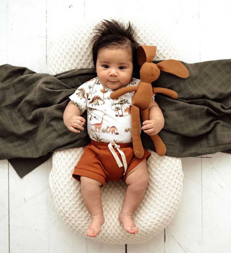 SNUGGLE HUNNY DINO SHORT SLEEVE ORGANIC BODYSUIT