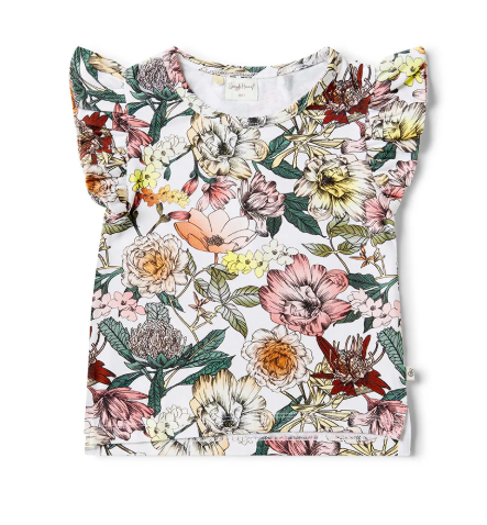 SNUGGLE HUNNY AUSTRALIANA ORGANIC T-SHIRT WITH FRILL