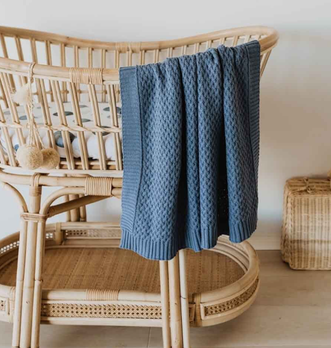 RIVER DIAMOND KNIT ORGANIC BABY BLANKET