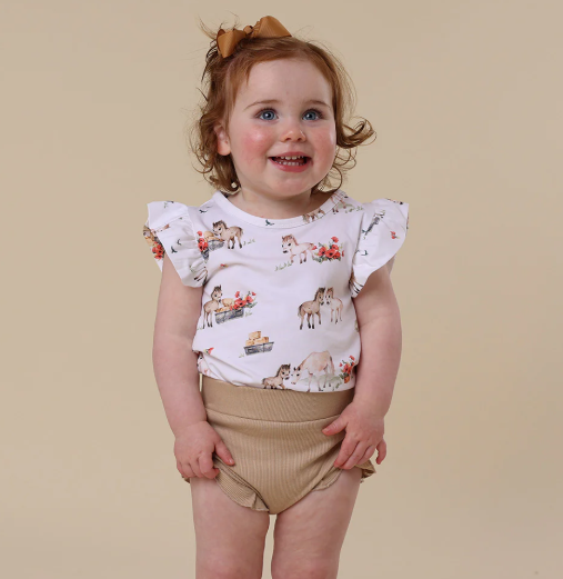 SNUGGLE HUNNY PONY PALS ORGANIC T-SHIRT WITH FRILL