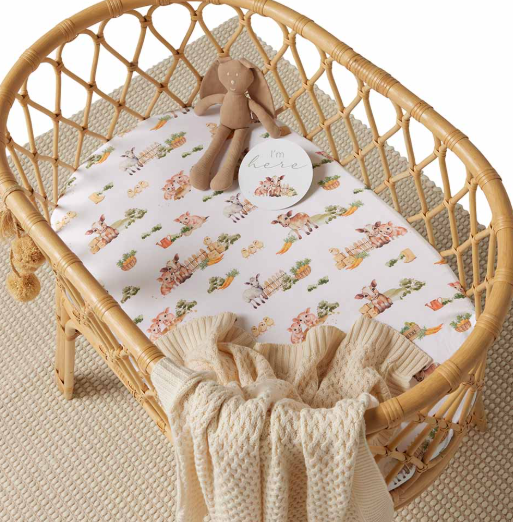 SNUGGLE HUNNY FARM BASSINET SHEET/CHANGE PAD COVER