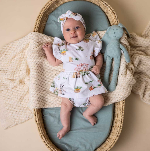 SNUGGLE HUNNY FARM ORGANIC SHORT SLEEVE DRESS