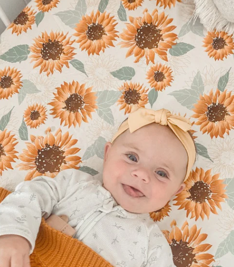 SUNFLOWERS FITTED COT SHEET