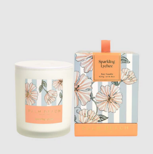 PALM BEACH CANDLE 420G SPARKLING LYCHEE