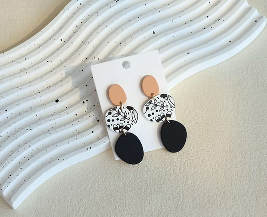 E01875 CLAY DANGLE EARRINGS