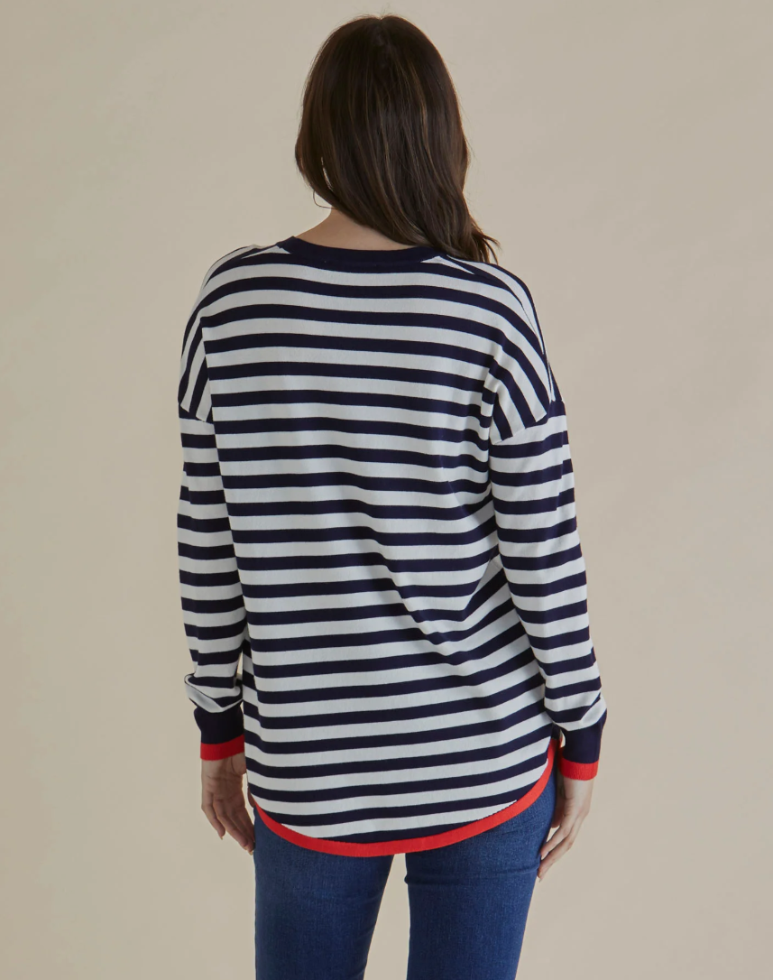BETTY BASICS SOPHIE KNIT JUMPER NAVY STRIPE