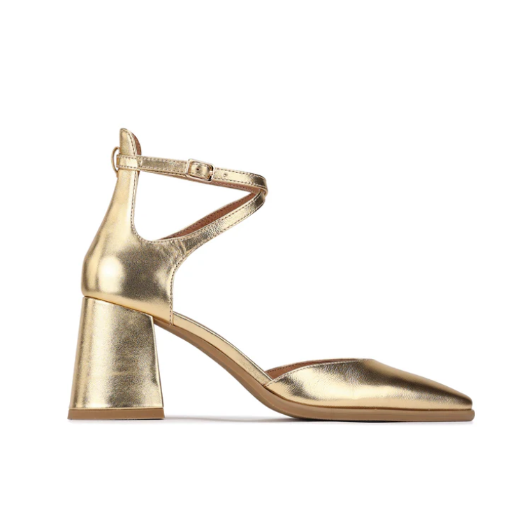 EOS ZAN LEATHER HEEL GOLD