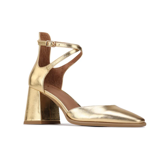 EOS ZAN LEATHER HEEL GOLD