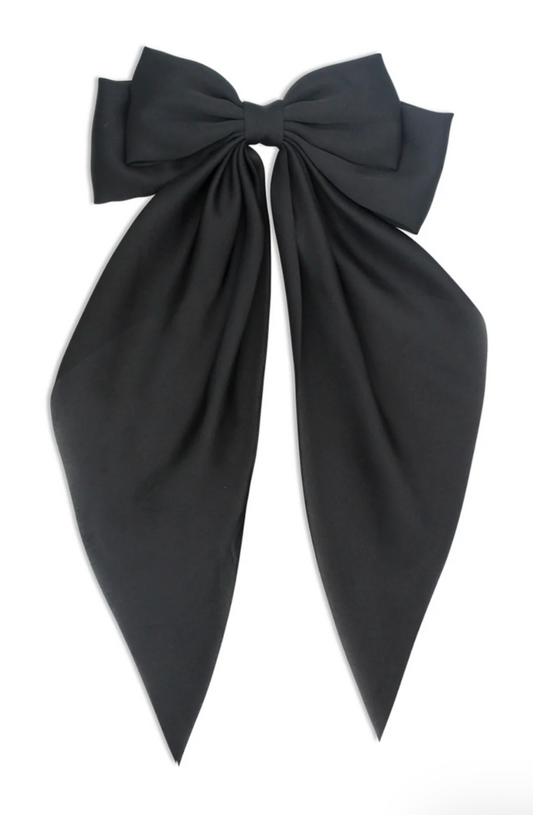 CARA SATIN HAIR BOW BLACK