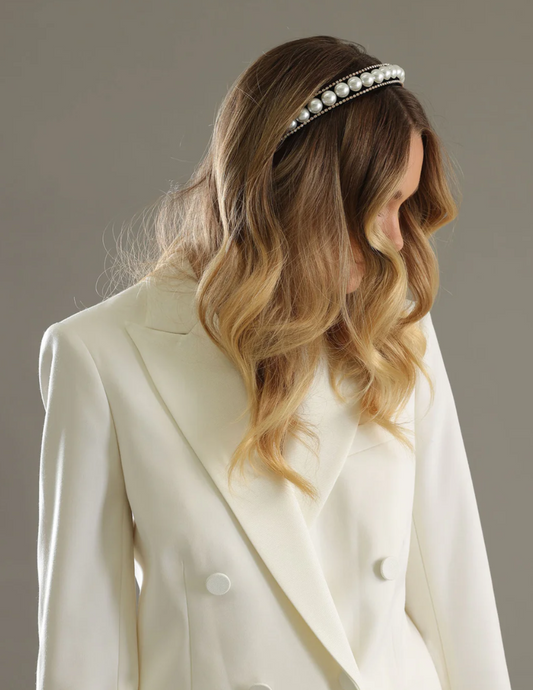 SANA PEARL HEADBAND BLACK