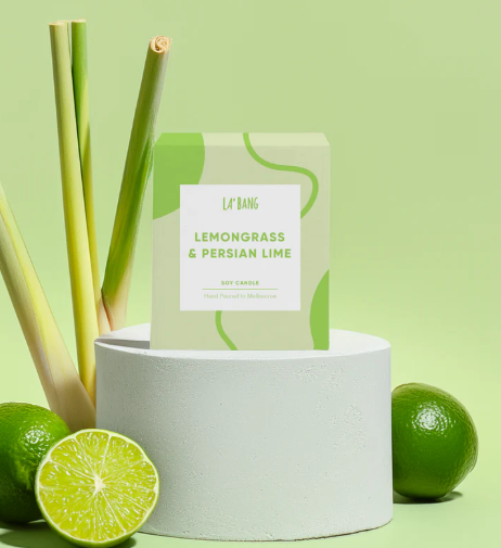 LA BANG WOODEN WICK CANDLE LEMONGRASS & PERSIAN