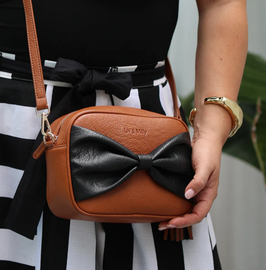 LIV&MILLY SALLY BOW TAN/ BLACK BOW