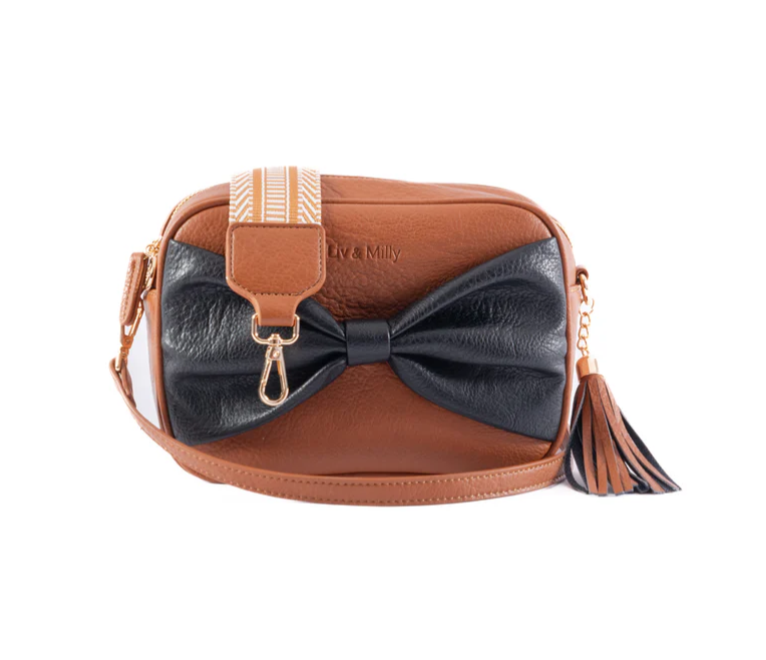 LIV&MILLY SALLY BOW TAN/ BLACK BOW