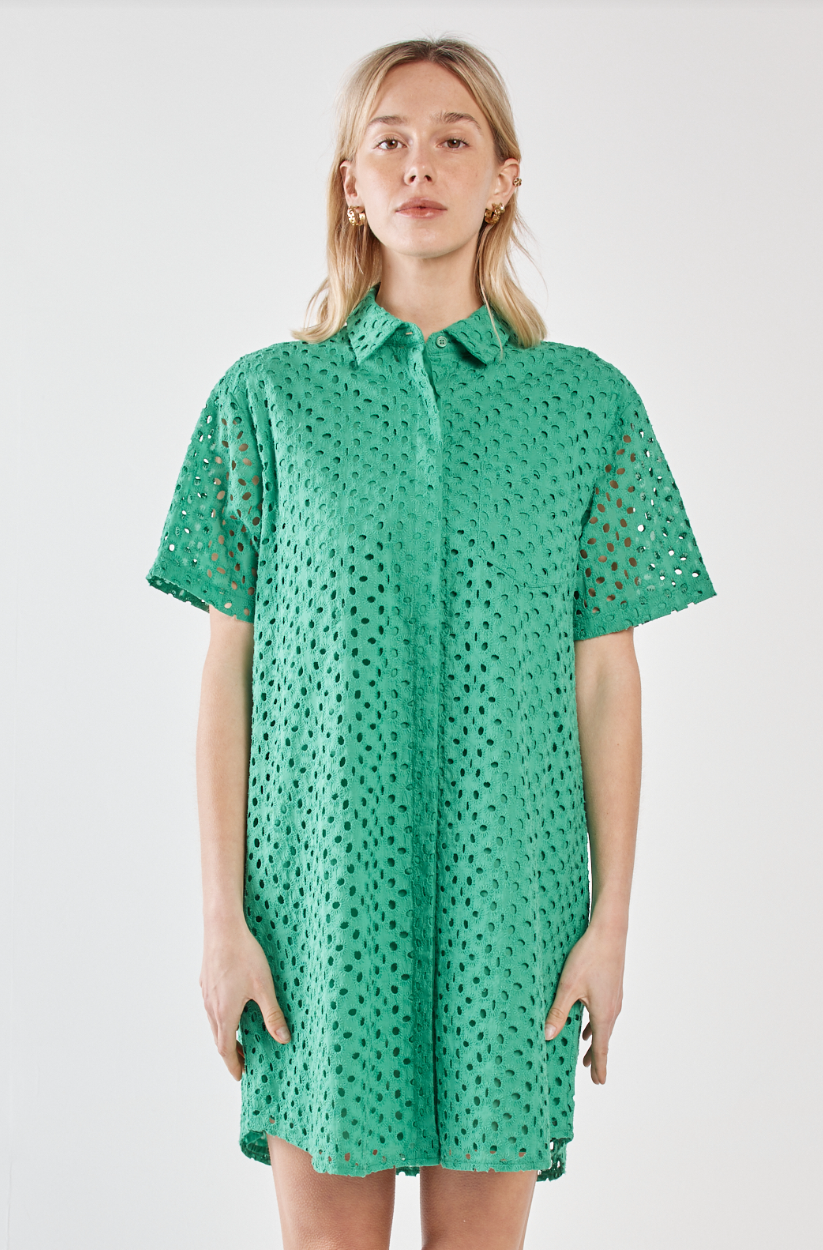 SASS STEVA SHIRT DRESS GREEN