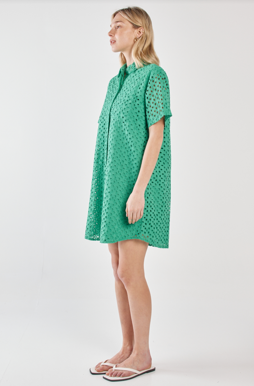 SASS STEVA SHIRT DRESS GREEN