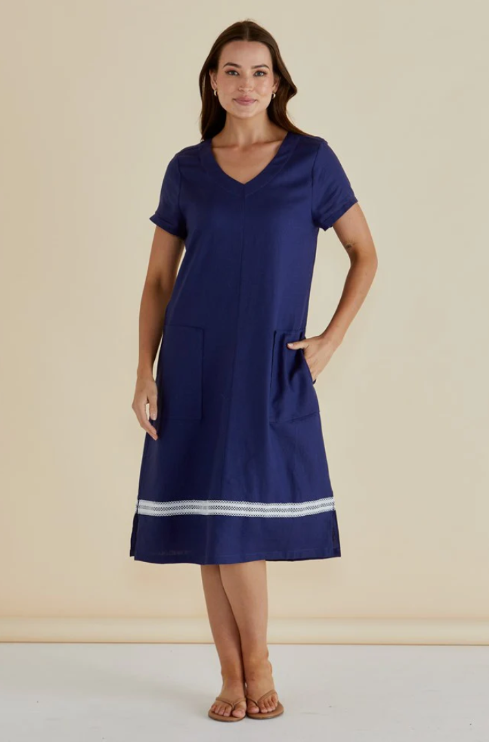 BETTY BASICS ELWOOD DRESS NAVY