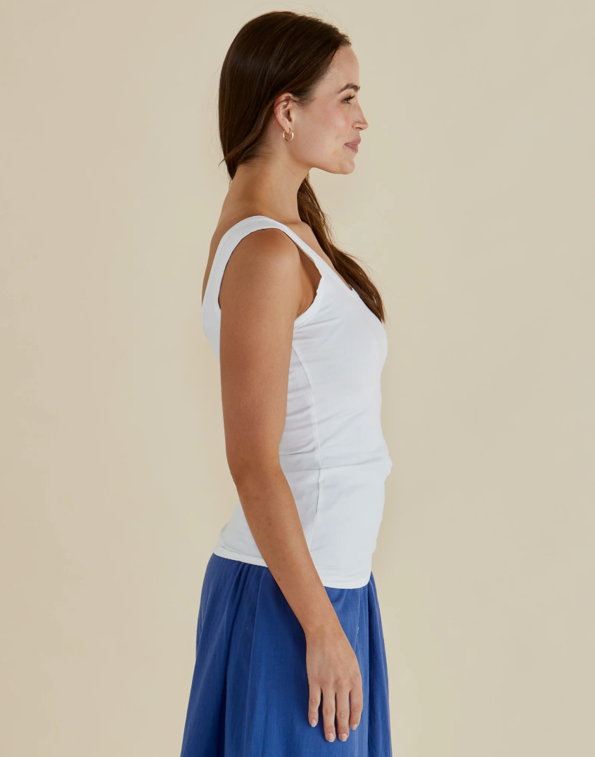 BETTY BASICS EMMA SCOOP TANK WHITE