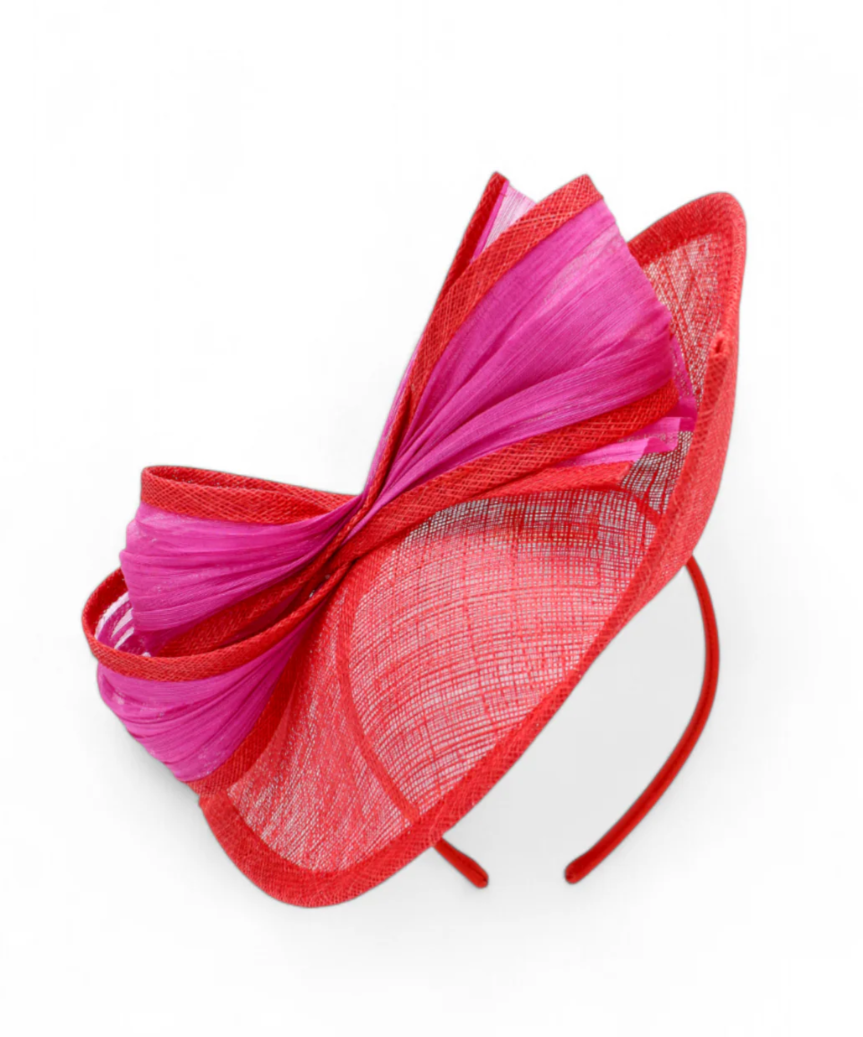 XANTHIA FASCINATOR RED & PINK