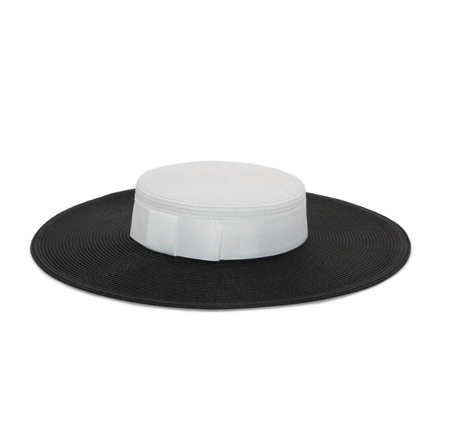 DOMINO BOATER BLACK & WHITE