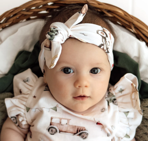 SNUGGLE HUNNY VINTAGE CAR ORGANIC TOPKNOT