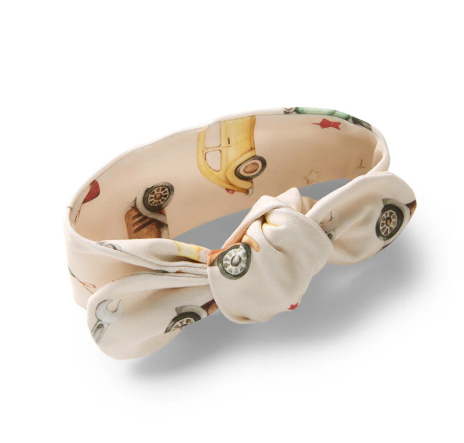 SNUGGLE HUNNY VINTAGE CAR ORGANIC TOPKNOT