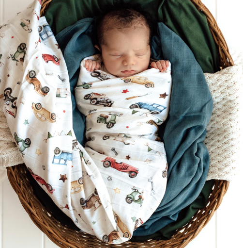 VINTAGE CARS MUSLIN WRAP