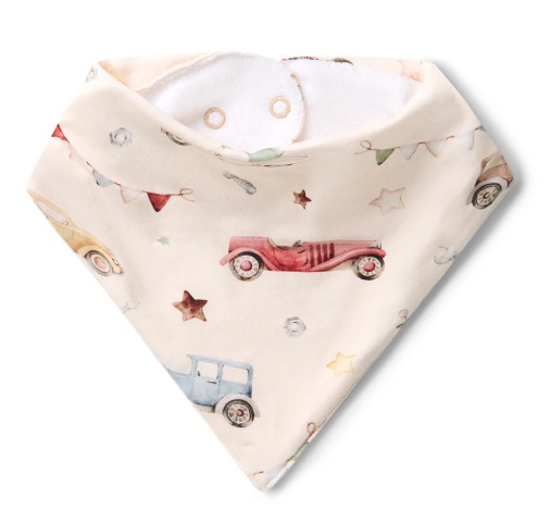 SNUGGLE HUNNY VINTAGE CARS DRIBBLE BIB