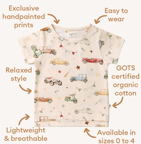 SNUGGLE HUNNY VINTAGE CARS T-SHIRT