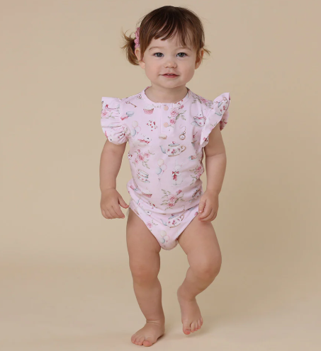 SNUGGLE HUNNY ALICE'S TEA PARTY SHORT SLEEVE BODYSUIT