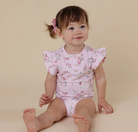 SNUGGLE HUNNY ALICE'S TEA PARTY SHORT SLEEVE BODYSUIT