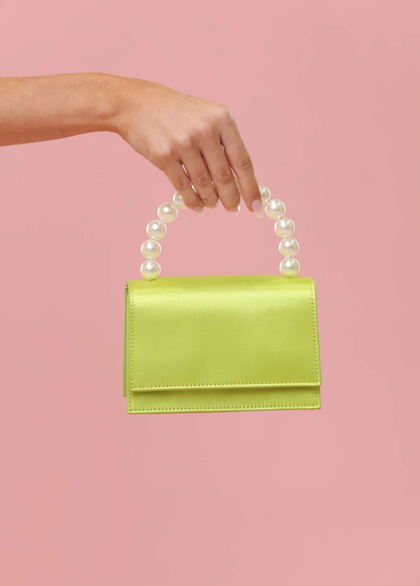 MELANIE TOP HANDLE BAG LIME GREEN