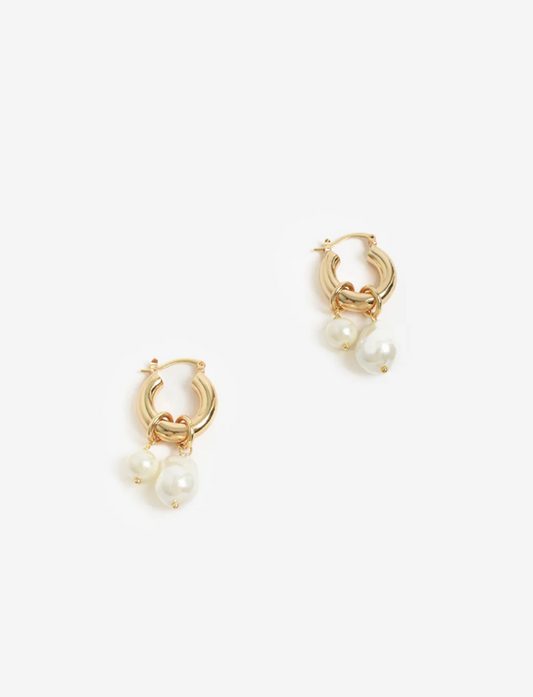GLASS PEARL DROP EARRINGS