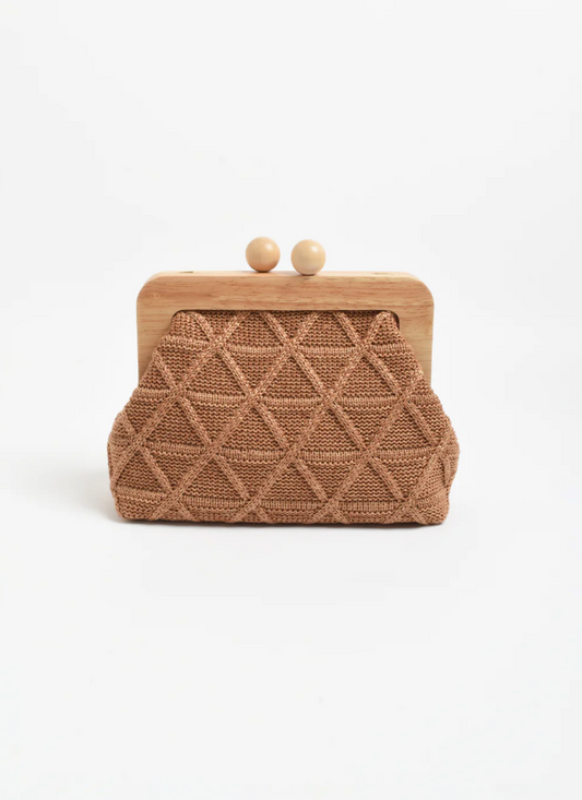 TARA WEAVE TIMBER CLUTCH