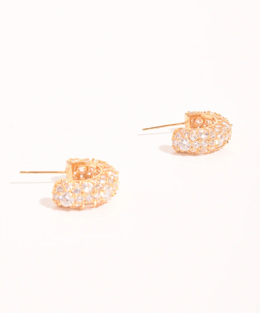 MINI DIAMONTE HOOP EARRINGS GOLD