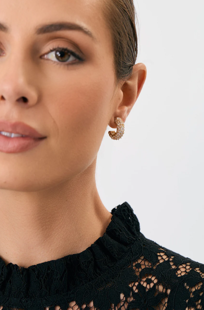 MINI DIAMONTE HOOP EARRINGS GOLD