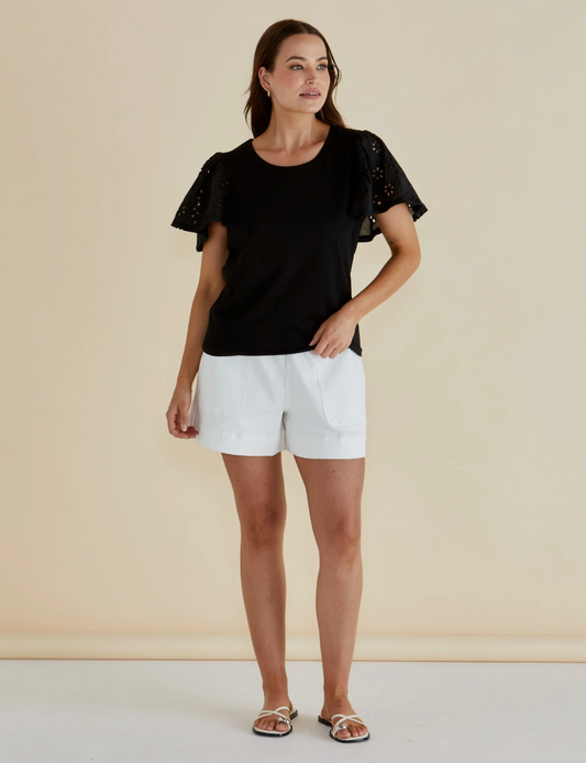 BETTY BASICS LOTTIE TEE BLACK