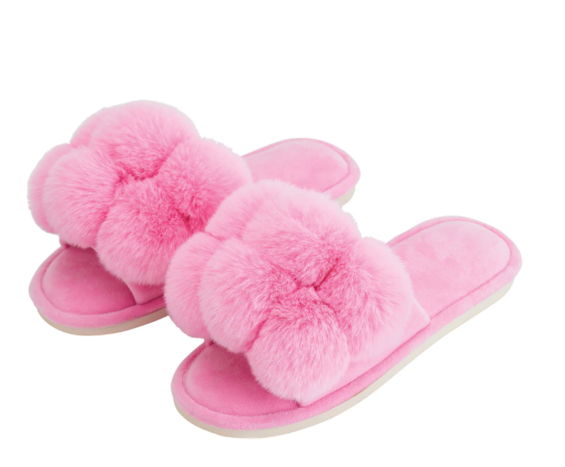 COSY LUXE SLIPPER POM POM CANDY LGE