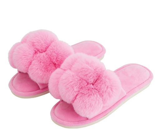 COSY LUXE SLIPPER POM POM CANDY LGE