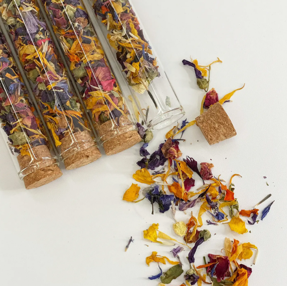 EDIBLE FLOWER SPRINKLES RAINBOW MIX - TEST TUBE