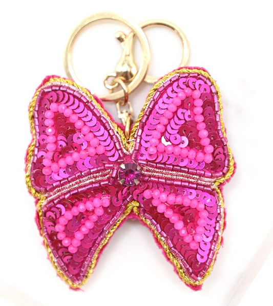 BEADED BOW KEYRING