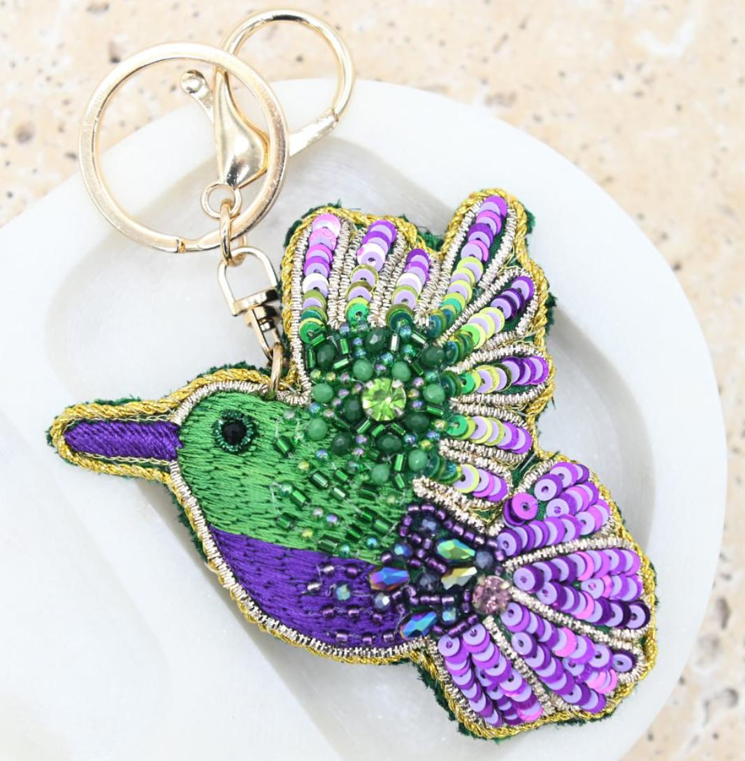 BEADED BIRD KEYRING