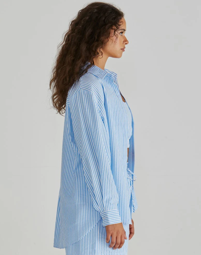 SASS ALANI SHIRT BLUE WHITE STRIPE