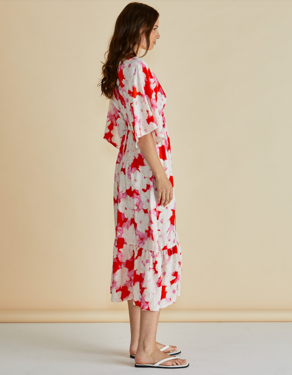 BETTY BASICS MOXIE DRESS RED FLORAL PRINT