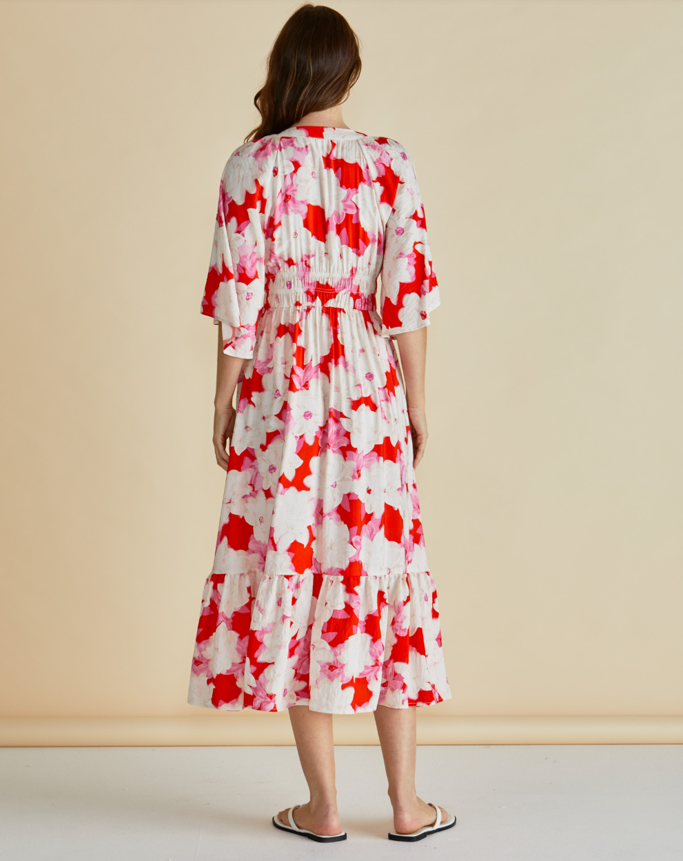 BETTY BASICS MOXIE DRESS RED FLORAL PRINT
