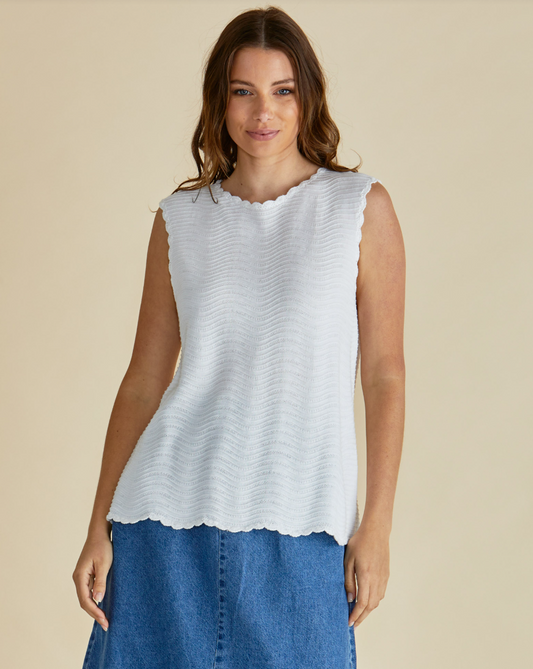 BETTY BASICS AVIVA TANK WHITE STRIPE