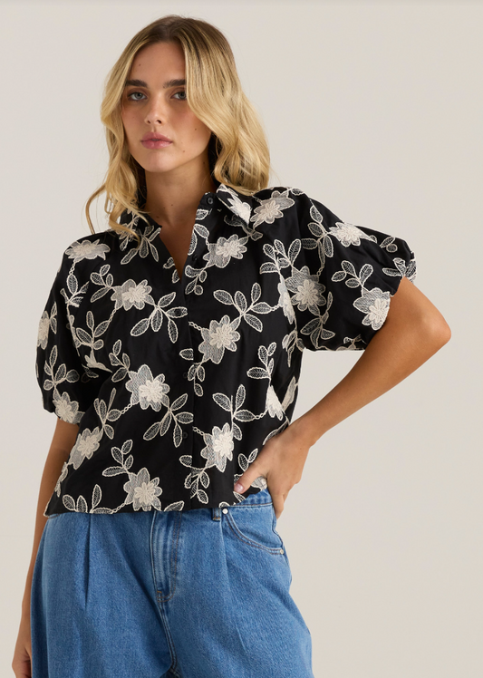 SASS MARLOWE BUBBLE SLEEVE BLOUSE